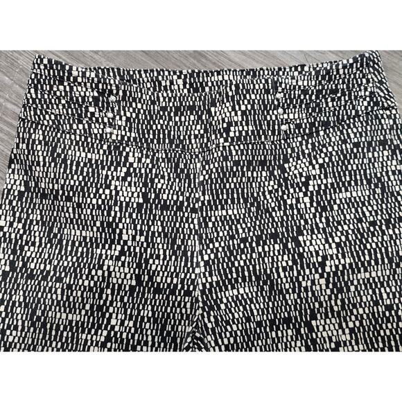 Jenna Rose Black White Abstract Business Casual High Waisted Straight Leg Pants - Picture 2 of 8